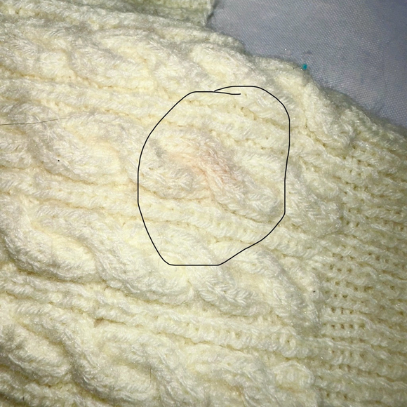 Vintage Women’s XS LS Handmade Cable Knit Button Up Sweater Pale Yellow - Picture 9 of 9